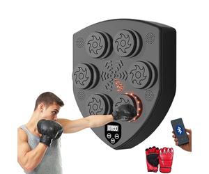 MAGIC SELECT Musical Boxing Machine, Wall Mounted Electronic Music Boxing Pad with Boxing Gloves, Bluetooth, Lights to the Rhythm of Music.(2 mode, 47x41x5 cm)