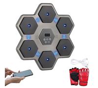 MAGIC SELECT Musical Boxing Machine. Wall Training Equipment with LED, Boxing Gloves, Bluetooth, and Lights in Rhythm with Music. Boxing Machine for Kids/Adults. (9 modes, 45x45 cm)