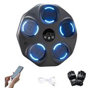 MAGIC SELECT Musical Boxing Machine. Wall Training Equipment with LED, Boxing Gloves, Bluetooth, and Lights in Rhythm with Music. Boxing Machine for Kids/Adults. (9 modes, 43x43 cm)
