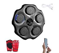MAGIC SELECT Musical Boxing Machine. Wall Training Equipment with LED, Boxing Gloves, Bluetooth, and Lights in Rhythm with Music. Boxing Machine for Kids/Adults. (9 modes, 43x43 cm)