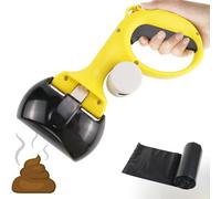 MAGIC SELECT . Non-Toxic ABS Poop Scoop, Lightweight and Durable, with Hook and Bag Dispenser, Portable for Pets. 1 Roll of Bags Included.