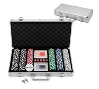 MAGIC SELECT Poker Table Game Set. Poker Set with Metal Case, 300 Poker Chips, 2 Decks of Cards, 5 Dice, Dealer Button and Keys. Complete Poker Game for Home, Parties and Game Nights