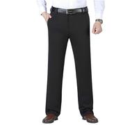 MAGIC SELECT Suit Pants for Men. Black Straight-Cut Dress Pants with Pleats and Pockets to use in The Office, Work, Waiter, Store Clerk (Spring-Summer)