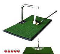 MAGIC SELECT Synthetic Grass Golf Mat. Swing Trainer with 360 Rotation Ball, 5 Height Levels, Suitable for Left & Right-Handed Golfers, Stable Design with Suction Cups