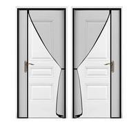 Magic Self-Adhesive Magnetic Curtain,Screen Window,Mosquito,Automatic Closing,Super Strong Force,Door Mosquito Net Mesh for Indoor and Outdoor use(White - Right Open,Custom Size)