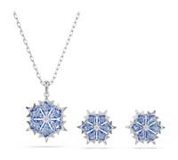 Magic set, Snowflake, Blue, Rhodium plated