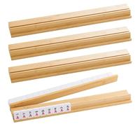 magic sewing machine Bamboo Wood Mahjong Racks with Magnetic Pushers, Set of 4 Tile Racks & Pushers, Durable American Mahjong Accessories, Complete with Storage Bag (Bamboo)