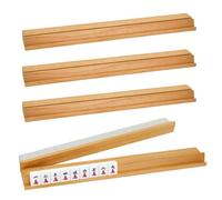 magic sewing machine Mahjong Racks with Pushers, Set of 4 Wooden American Majiang Tile Racks, Modern Mahjong Racks with Built-in Pushers (Natural)