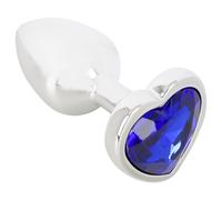 Magic Shiver - metal anal plug with gem (blue)