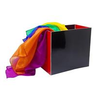 Magic Silk Production Box - Empty to Colorful Scarf Illusion Prop for Stage Trick Performance, 17cm Large Magic Toy