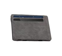 Magic Slim Wallet, Magic Leather Wallet | Minimalist PU Leather Wallet with Magic Money Clip and Card Holder | Card & Cash Organizer, Money Wallet for Men, grey, Fare riferimento alla descrizione