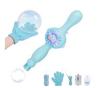 Magic Smoke Bubble Wand for Kids - Elastic Fog Bubbles Maker with Colorful Lights, Rechargeable Interactive Bubble Blower Toy for Indoor Outdoor Birthday Party Festival Gift, Blue