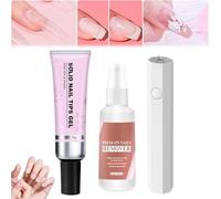 Magic Solid Nail Glue Gel Kit, 3-In-1 Nail Art Kits, Solid Nail Glue Remover For Press On Nails, Strong Adhesive Solid Nail Tips Gel for Nail Art