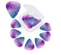 Magic Space Print Guitar Pick 12 Pack With Guitar Pick Case Guitar Plectrums Pick 0.46mm 0.96mm 0.71mm Guitar Accessories For Bass Electric Acoustic Guitars Ukulele