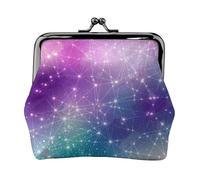 Magic Space Print Print Coin Purse for Men Women Leather Kiss Lock Small Pouch Coin Wallet