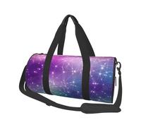 Magic Space Print Round Duffel Bag, Canvas Overnight Travel Tote Bag, Waterproof and Tear-Resistant.Foldable Weekend Travel Bag
