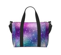 Magic Space Print Tote Crossbody Travel Bag with Zip Casual Handbag for Weekend Trips and Gym Shopping