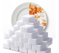 Magic Sponge Eraser 100Pack, White Melamine Cleaning Sponge Foam, Multi-Use Washing Up Scourers Non-Scratch Scrub Cleaner for Kitchen, Dish, Bathroom, Shoe, Effortlessly Erase Stains