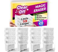 Magic Sponge Eraser - Clear Off 10 Eraser Sponges + 10 Flexi Sheets for Dishes & Household Bathroom Cleaning Remove Stubborn Dirt and Grime - Chemical Free Janitorial and Home Cleaning Supplies