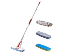 Magic Sponge Eraser Mop, 56" Adjustable Mop Handle with Flexible 10" Flat Head with Microfiber Pad and Magic Sponge Eraser Pads