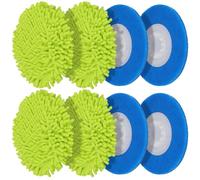 Magic Sponge Eraser Pads and Microfiber Chenilles Pads for Shark Steamer S7001 s7020 s7000amz s7000 s7001tgt s7201 s8201 S7005 s8001 Series Rotating Steam Scrubber,Scrub Sanitize at The Same