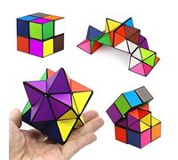 Magic Star Cube Set,2 in 1 Colorful Infinity Cube,Transforming Cubes,3D Puzzle Twist Toy Creative Decompression Cube for Kids and Adults