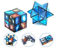 Magic Star Cube Set,2 in 1 Infinity Cube,Speed Cube,Transforming Cubes,3D Puzzle Twist Toy Creative Decompression Cube for Kids and Adults