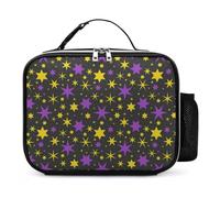 Magic Star Reusable Insulated Lunch Bag Tote Handbag Leather Portable Cooler Bags for Men Women