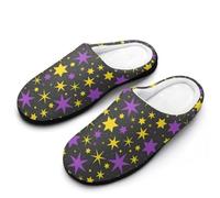Magic Star Slippers Women Winter Warm Cotton Hotel Slippers Anti-Slip Indoor Slip-Ons House Shoes 11-12(42-43)