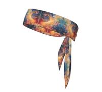 Magic Starry Sky Watercolor Double-Sided Sports Headband, Unisex Headband for Playing Ball, Fitness and Outdoor Activities