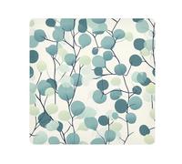 Magic Sticker Makeup Bag Cloth Teal Blue Leaves Beige Makeup Organizer Wrap Camera Lens Cloth Wrapper For Toiletries 17.7 X 17.7, teal blue leaves beige706, 17.7x17.7in, Art Deco