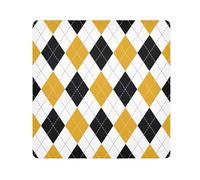 Magic Sticker Makeup Holders Cloth Argyle Plaid Black Yellow Gold Cosmetic Bag Organizer Wrap Camera Lens Cloth Wrapper Organizer Bags For Women 21.7 X 21.7, Argyle Plaid Black Yellow Orange,