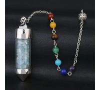 Magic Stone 7 Bottle Point Pendulum Prism Wand -Aquamarine