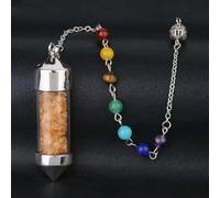Magic Stone 7 Bottle Point Pendulum Prism Wand -Citrine