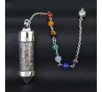 Magic Stone 7 Bottle Point Pendulum Prism Wand -Labradorite