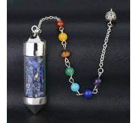 Magic Stone 7 Bottle Point Pendulum Prism Wand -Lapis Lazuli