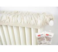 Magic Stretch Radiator Cover in Beige Made in Italy Extendable from 80 to 140 cm 100% Cotton Fabric Ecru Radiator Covers Radiator Cover Cotton Fabric Stretch Radiator Cover 2 Pieces