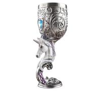 Magic Style Stainless Steel Decorative Goblet,Gothic Skull Wine Goblet Creative 3D, Medieval Fantasy Red Dragon Goblet, Cat SkullWolf DragonChalice Goblet7oz (Horse,1PCS)