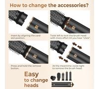 Magic Styler 5 in 1 Hair Styler, 1000W Air Styler, Detachable Hair Styler Tools for Drying Curling Straightening, Magic Hair Styler Air Styler for All Hair Type/Length