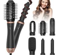 Magic Styler 6 in 1 Hair Styling Set - Versatile Hot Air Brush for Curling, Straightening, and Volumizing, Easy to Use with 3 Temperature Settings for All Hair Types