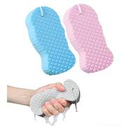 Magic Super Soft Exfoliating Bath Sponge, 3PCS Giant Sponges for Shower Exfoliating, Exfoliates Dead Skin for Body, Radiant Skin for Family (Blue+Pink)