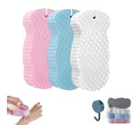 Magic Super Soft Exfoliating Bath Sponge, exfoliating sponges for Body, Magic exfoliating Body Scrubber, Removes Dead Skin and Impurities from Body, Skin Friendly and Reusable (Pink+Blue+White)