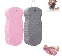 Magic Super Soft Exfoliating Bath Sponge Resuable, Radiant Skin Sponge, Magic Exfoliating Bath Sponge 3D, Magic Super Soft Exfoliating Bath Body Scrubber Shower Sponges for Men Women (2PCS-A)