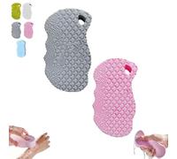 Magic Super Soft Exfoliating Bath Sponge, Skin Exfoliating Shower Sponge,Radiant Skin Sponge, 3D Magic Exfoliating Bath Sponge, for Face & Body Skin (Gray +Pink)