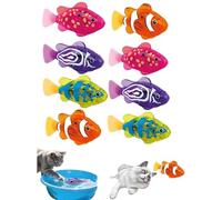 Magic Swimming Fish with Lights, Swimming Robot Fish Cat Toys, Interactive Colorful Robot Fishes for Bathtub, Swimming Pool Adult Cat Dog (8pcs)