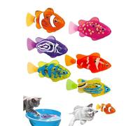 Magic Swimming Fish with Lights, Swimming Robot Fish Cat Toys, Interactive Colorful Robot Fishes for Bathtub, Swimming Pool Adult Cat Dog (6pcs)