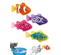 Magic Swimming Fish with Lights, Swimming Robot Fish Cat Toys, Interactive Colorful Robot Fishes for Bathtub, Swimming Pool Adult Cat Dog (4pcs)
