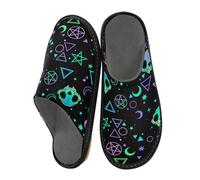 Magic Symbols Skulls Slippers for Men Women, Day Of The Dead Womens House Slippers Indoor Slipper Socks House Shoes Bedroom Travel Shoe Use