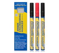 Permanent Engineering Marker Extra Fine Point Alcohol & Chemical Proof Wont Rube Off Works on All Surfaces Labeling That Lasts 100 Years: 3 per Pack: 1 Red & 2 Black