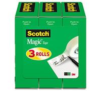 Magic Tape Refill, 3/4" x 1000", 1" Core, Clear, 3/Pack